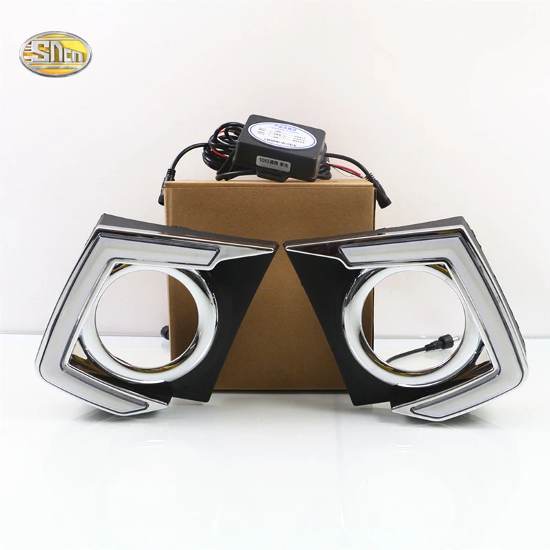 SNCN Led Daytime Running Lights For Mitsubishi Triton L200 2015 2016 Fog lamp cover 12V ABS DRL | Автомобили и мотоциклы
