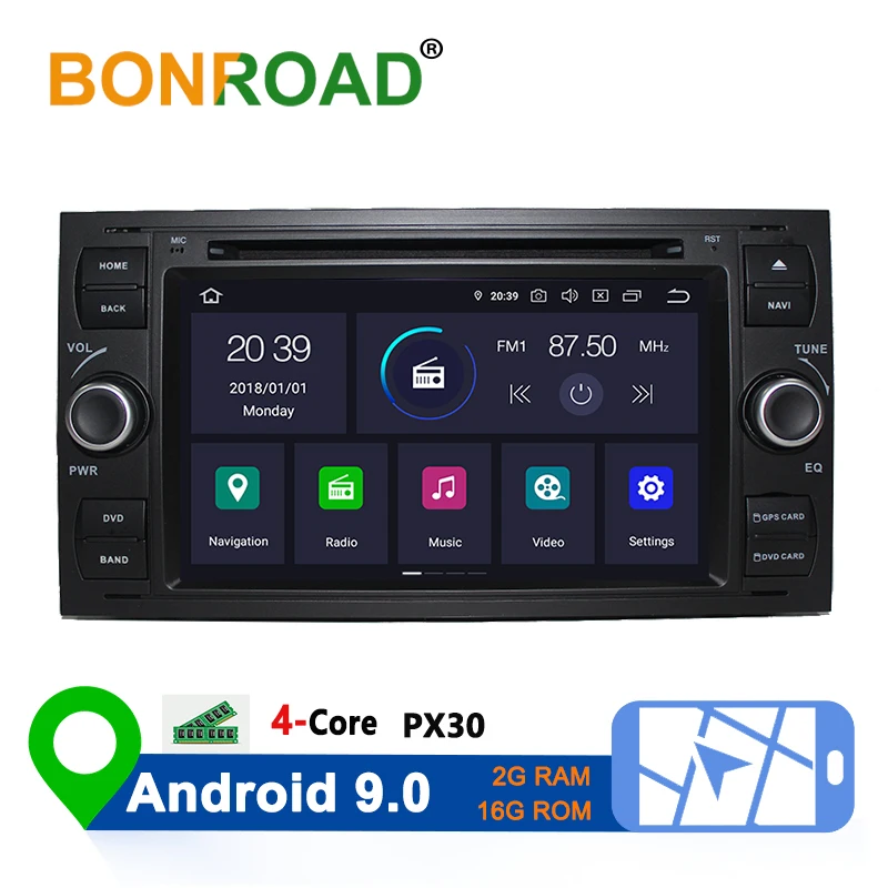 

Bonroad For Ford Mondeo S-max Focus C-MAX Galaxy Fiesta transit Fusion Connect kuga Car DVD Player GPS Navigation IPS Screen