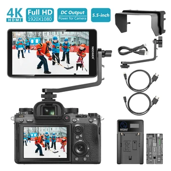

Neewer FW568 5.5-Inch Camera Field Monitor Full HD 1920x1080 IPS Screen Support 4K HDMI DC Input Output Histogram with Battery