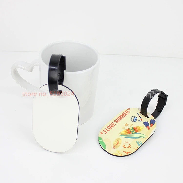 20pcs/lot sublimation mdf wooden luggage tags with punch hole hot transfer custom blank luggage tag diy custom consumables