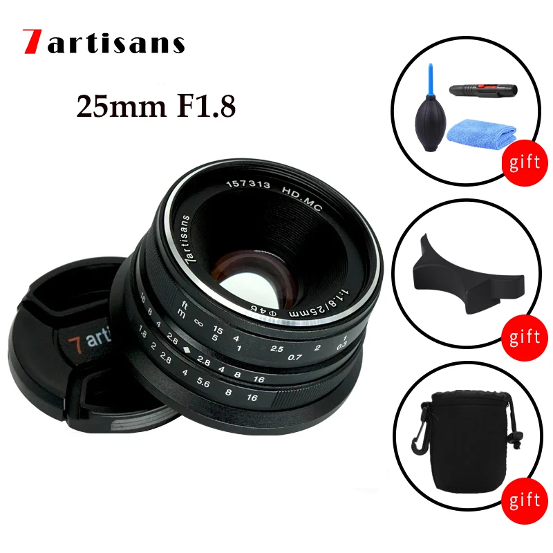 7 мастеров 25 мм F1.8 объектив с фиксированным фокусным расстоянием для Sony E Mount/fuji/Canon