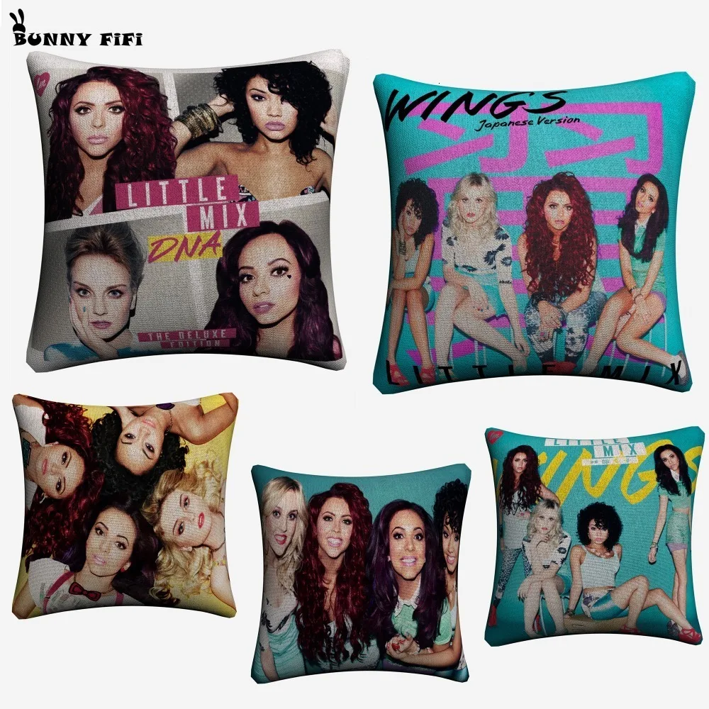 Little Mix Wings Music Girls Decorative Cotton Linen Cushion Cover 45x45cm Pillow Case For Sofa Chair Home Decor Almofada | Дом и сад