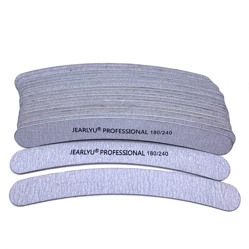 

10 Pcs Wooden Nail File 180/240 Curved Professional Grey Sanding Strong Thick Kit Ongle En Gel Manicure Care Ferramentas Shine