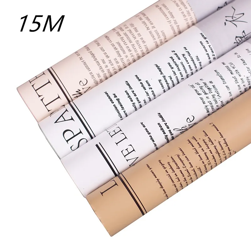 15 м оберточная бумага с буквами и цветами материал из крафт-бумаги искусственная