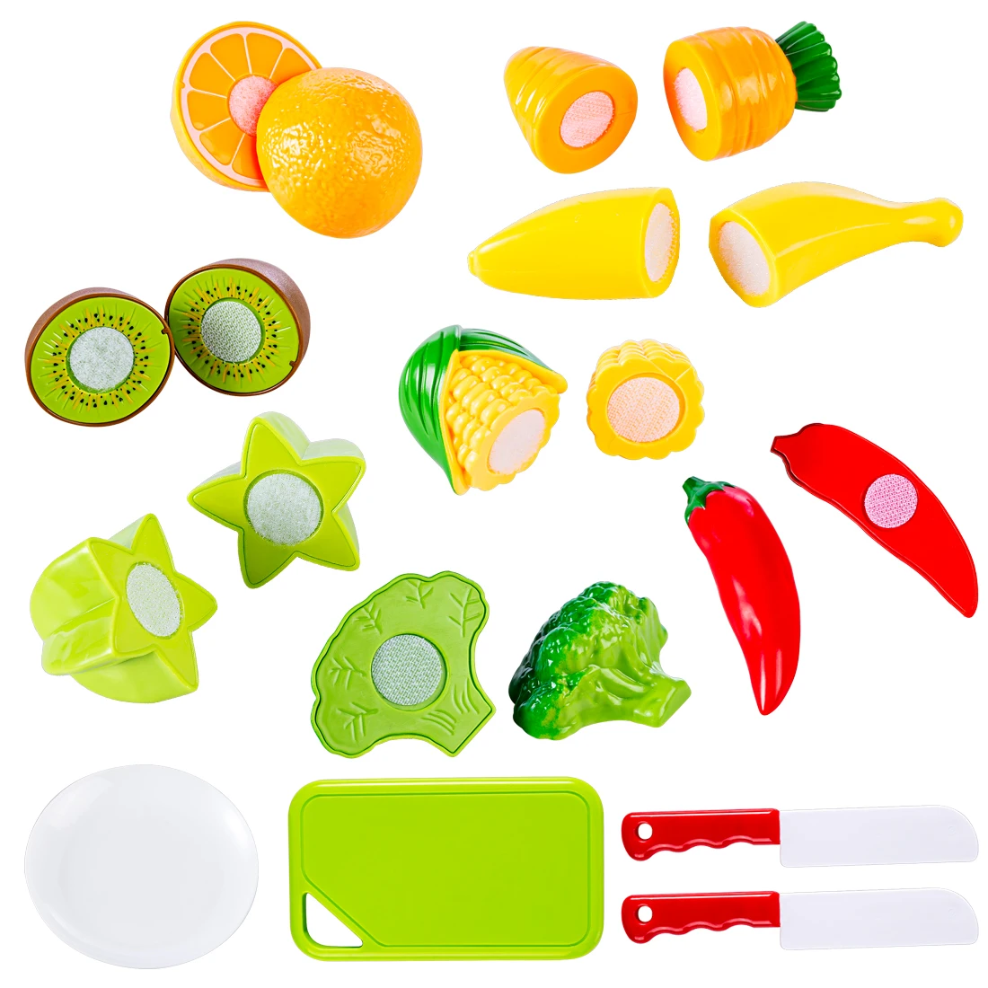 

Rowsfire 12Pcs Plastic Fruit Vegetable Kitchen Cutting Toy Early Development And Education Toy For Baby Kids Children