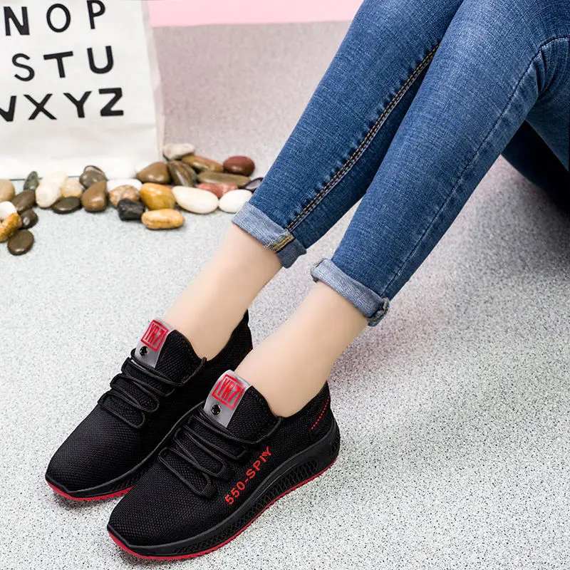 

2019 New Woman Running Shoes Increasing 6CM INS High Heel Sneakers Women Height Platform Breathable Sports Walking Shoes Gilrs
