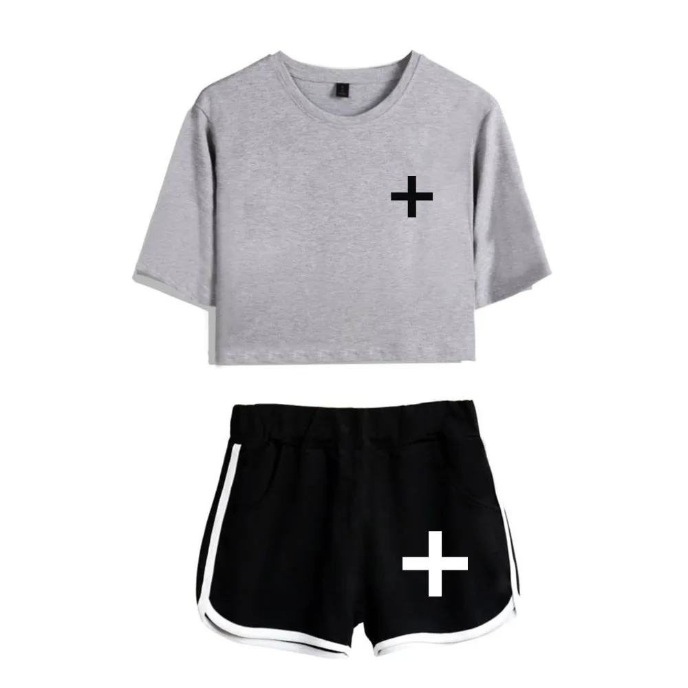 gray3 Новые KPOP TXT Together укороченные футболки костюм женский дропшиппинг - Цвет: gray3