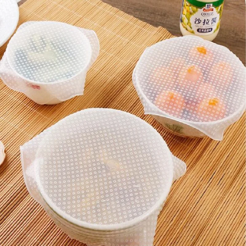 

1pcs Food Fresh Keeping Wrap Kitchen Tools Reusable Silicone Food Wraps Seal Vacuum Cover Stretch Lid Kitchen Accessories