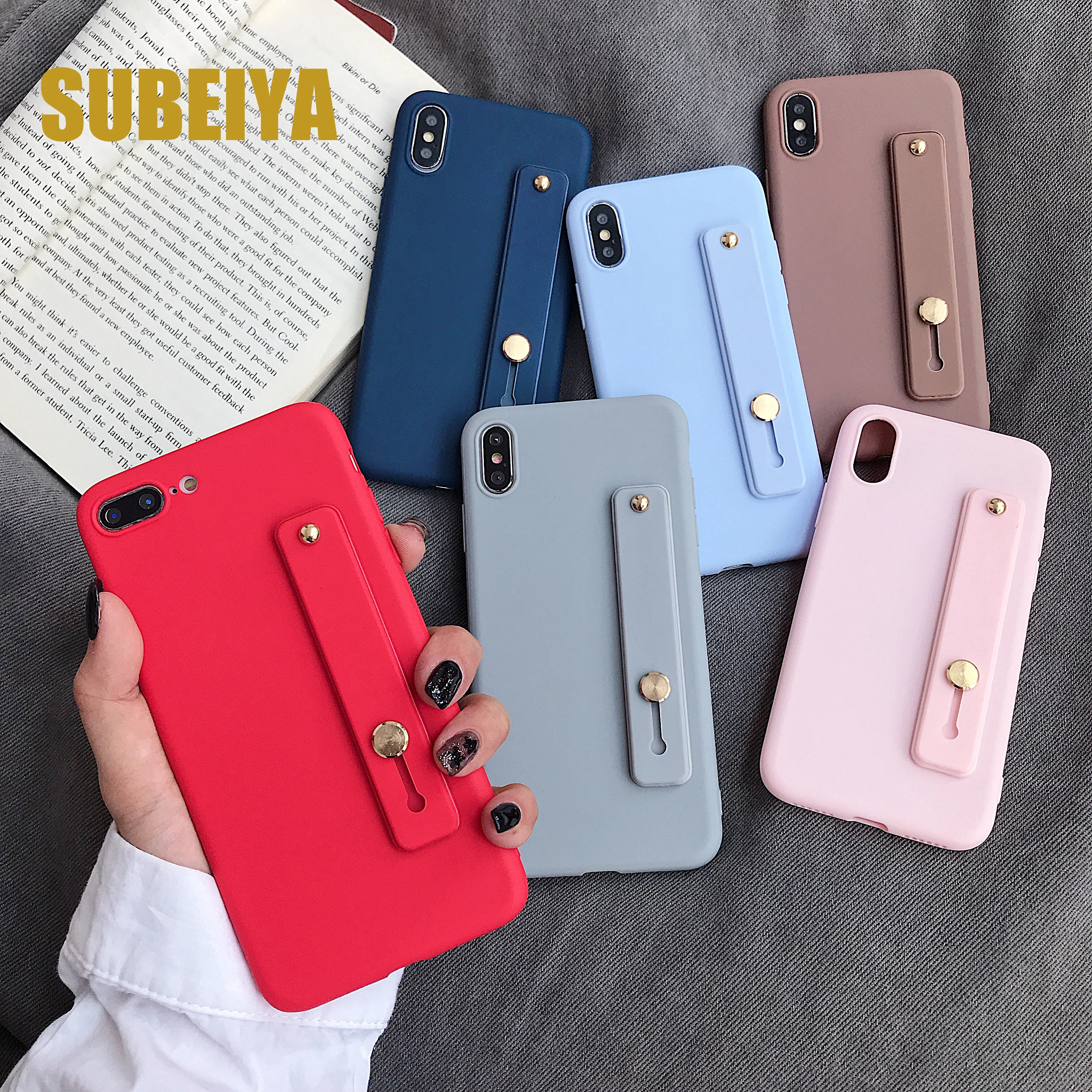 Матовый ремешок на руку защитный чехол для iPhone 11 Pro XR Xs Max 7 8 6 6s Plus анти-осенние