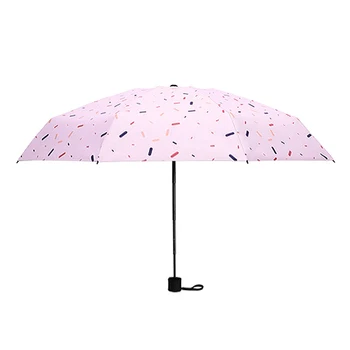 

Sweet Line Style Girl And Woman Windproof Pink Parasol Pocket Umbrella UV Protection Folding Umbrella