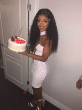 Peluca Frontal de onda profunda, pelucas de cabello humano con encaje Frontal, mojado y ondulado, transparente, rizado, brasileño