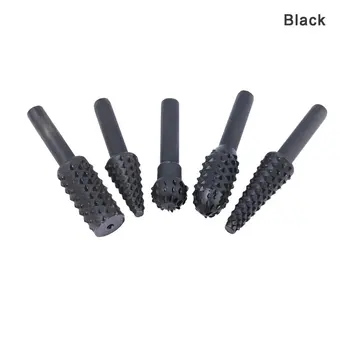 

5Pcs Steel Rotary Rasp File 1/4" Shank Rotary Craft Files Rasp Burrs Wood Bits Grinding Power Woodworking Hand Tool