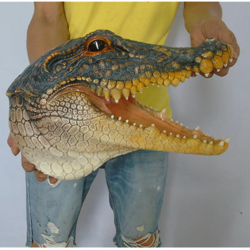 Европейский стиль моделирование животных Crocodil голова стереоскопические настенные вешалки креативный кинотеатр настенные украшения X2447