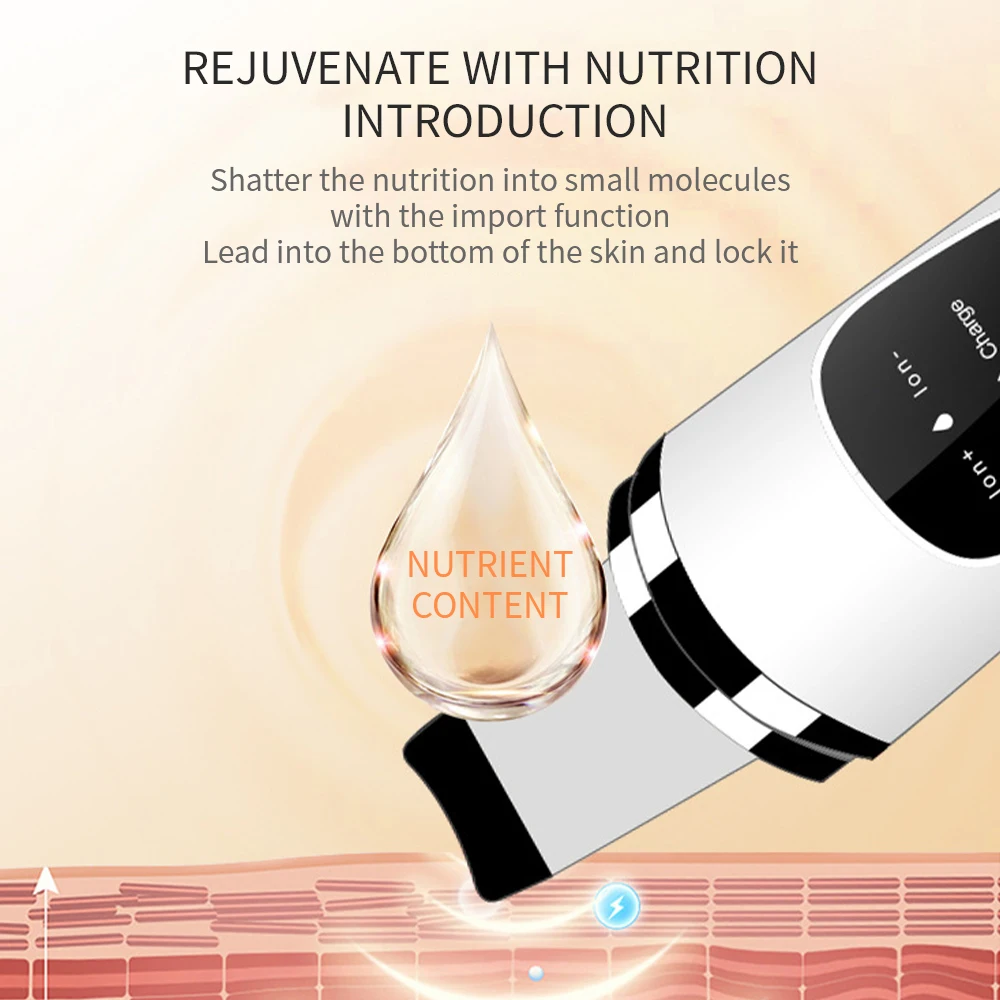 Ультразвуковой скребок для кожи с ЖК дисплеем|Скраб кожи| |