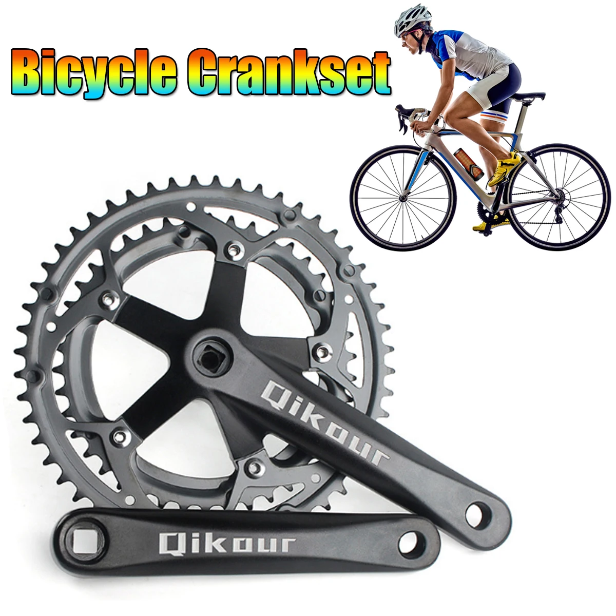 Алюминиевый горный велосипед 52/42 t pedaleira para bmx/bicicleta dobrativel 2x9/10 s com pedaleira de estrada