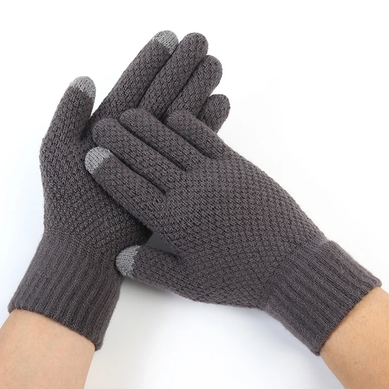 Thick Knitted Men Winter Gloves Imitation cashmere Two Layer Causal Adult Gloves Male Mitten Thicken Wool Cashmere Autumn warm gloves full finger gloves male gloves