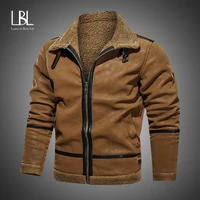 New Mens Fur Collar Jackets Motorcycle PU Coat 2020 Winter Outerwear Mens Casual Faux Leather Jacket Fashion Male Brand Clothing