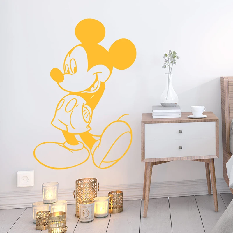 Cartoon Disney Mickey Mouse Wall Stickers For Home Decor Living Room Nursery Kids Room Decoration Vinyl Mural Wall Art Decals