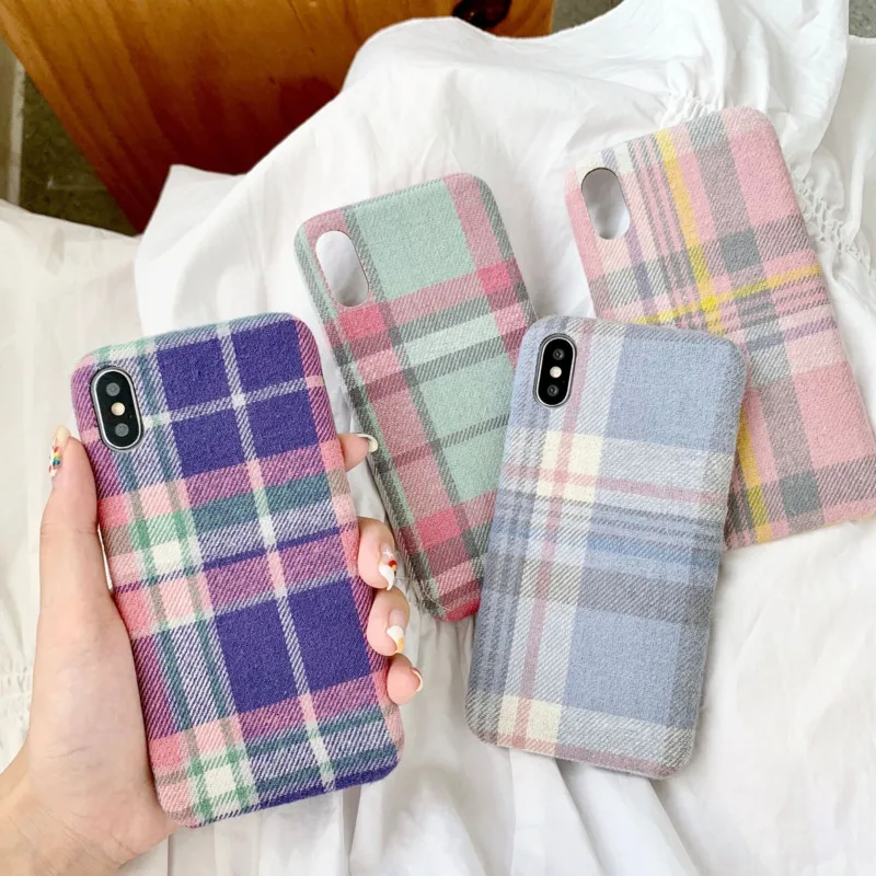 Цветной клетчатый чехол для телефона девочек iPhone11 X XS XR XSMax 8 7 6 6S PluS жесткая