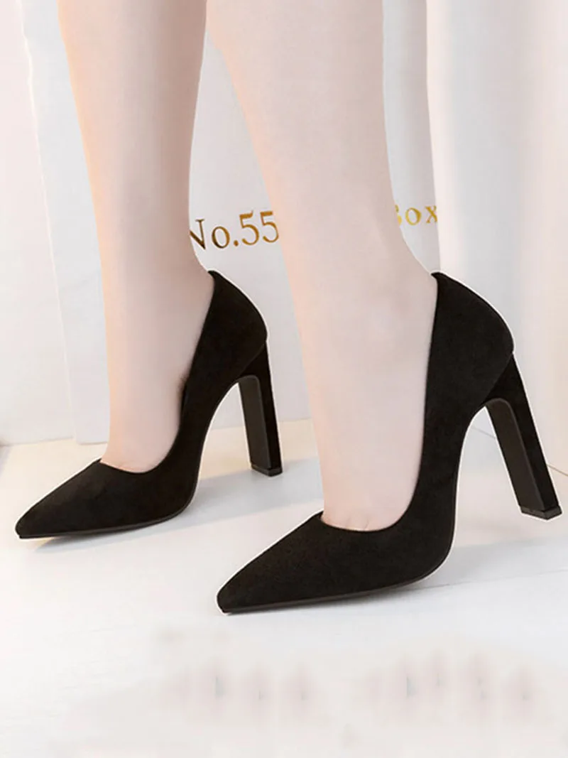 2020 Fahsion Thick Heel Pointed Toe Women Pumps High Heels Shoes Female Sexy Party Shoes Office Leisure Ladies Shoes VT707 (16)