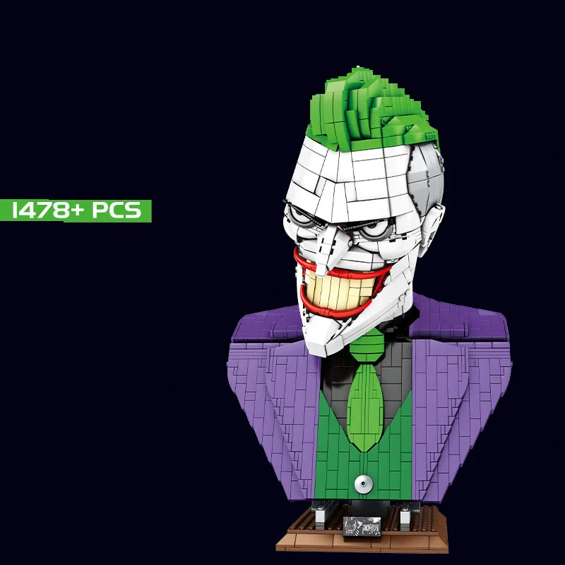 

New Super Hero 1478+pcs Evil head carving simulation model Building Blocks Bricks Kids Christmas Toys Gifts 7599