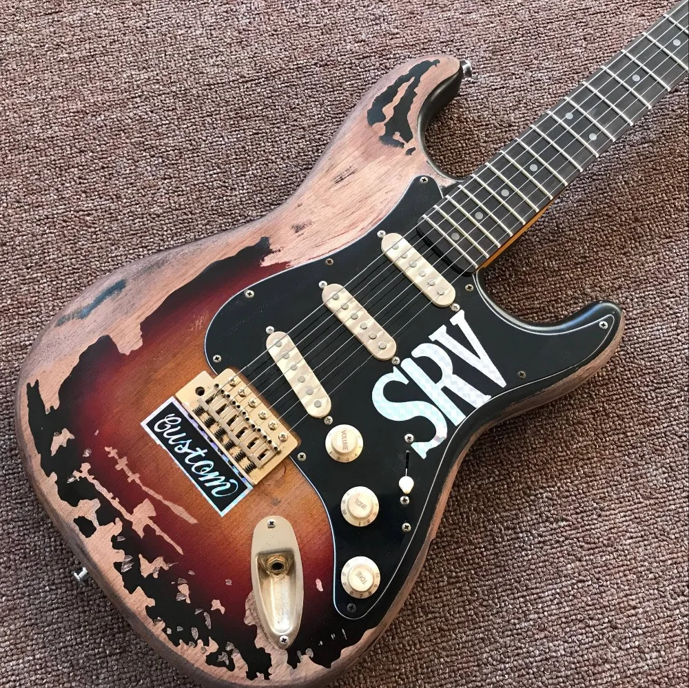 Custom Shop,  SRV Retro relics ST electric guitar,stratocasterr guitarra,handwork 6 Strings gitaar.,289