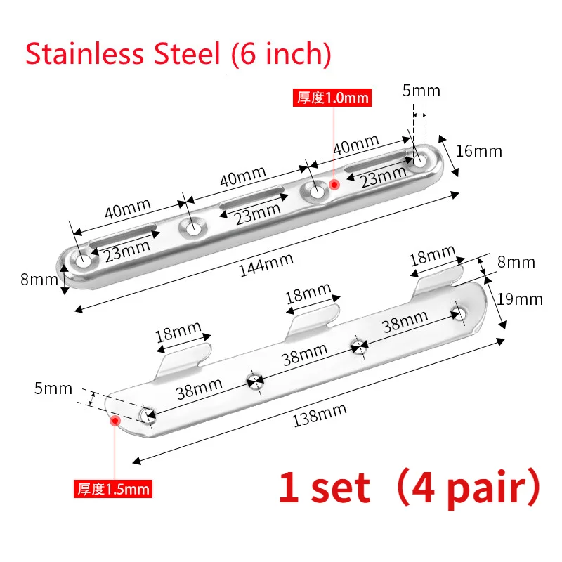 Lot De 2 Connecteurs De Lit En Forme De U, Support De Connexion En