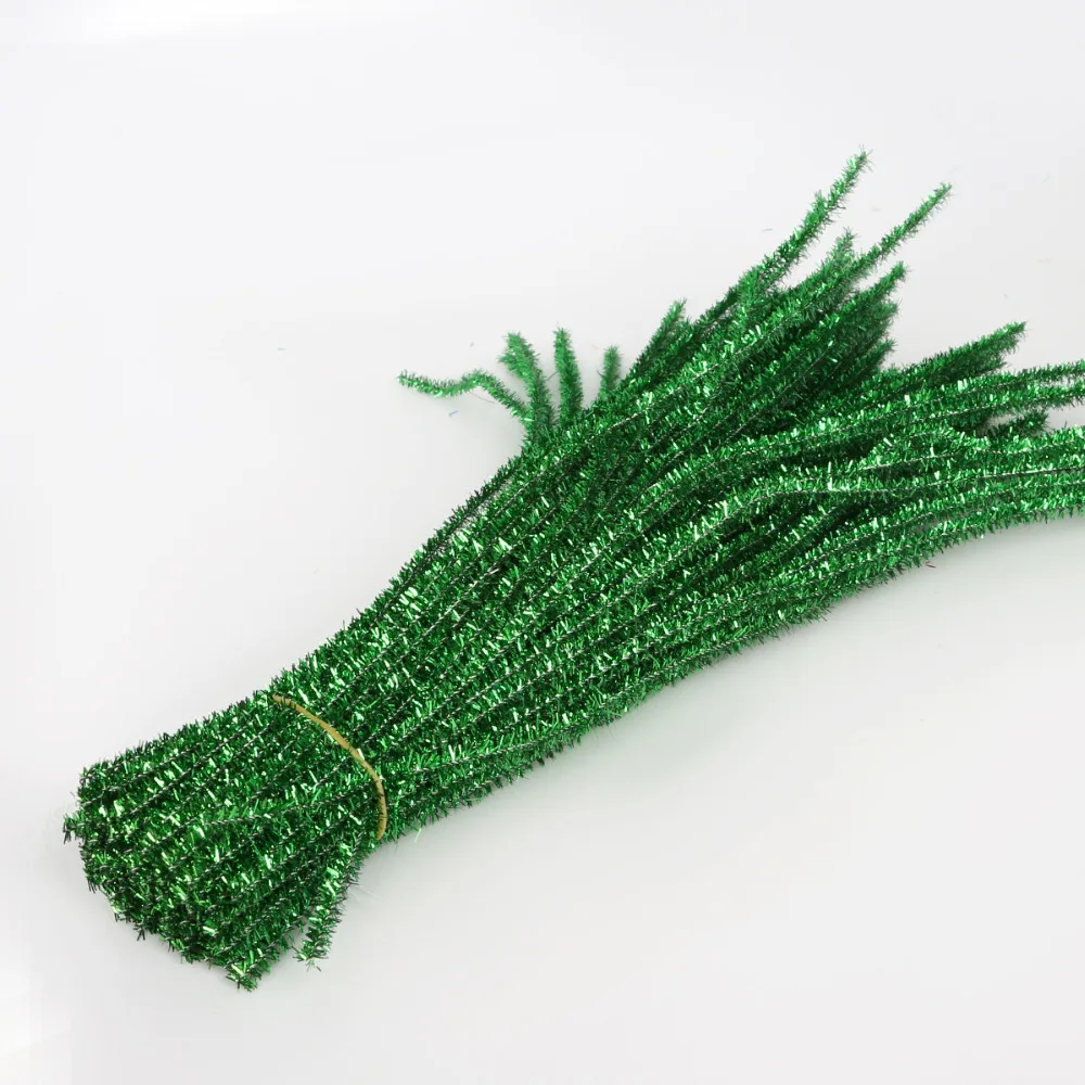 10-1000 SAGE GREEN chenille craft stems pipe cleaners 30cm long,6mmwide 