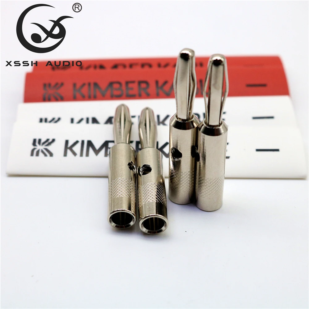 4 шт./8 шт. XSSH Hi-end Kimber медное покрытие родий сварочный штекер типа "банан" Мужской Аудио разъем динамик разъем усилителя мощности