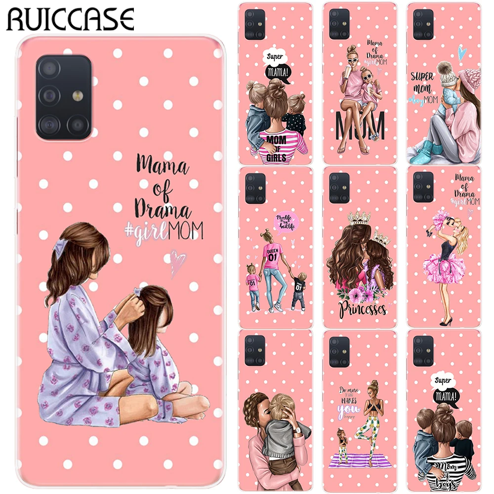 Силиконовый чехол Super Mama Girl Mom Boy Baby для Samsung A51 A71 A01 A81 A91 S20 Plus Ultra Note 10 Pro Lite мягкие
