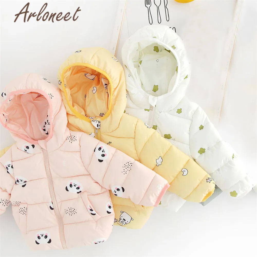 ARLONEET/пальто с героями мультфильмов; ультратонкий пуховик для новорожденных девочек; пальто с капюшоном с изображением животных; Верхняя одежда на молнии для мальчиков; зимняя детская парка