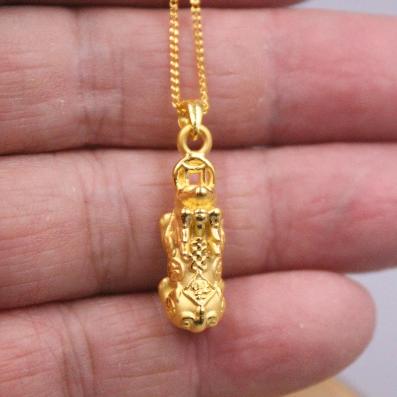 Details about   ONSALE Pure 999 24K Yellow Gold Pendant 3D Perfect Coin Pixiu Lucky DIY 19*9*8mm