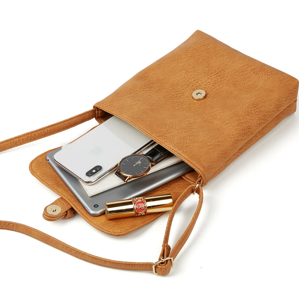Qianxilu Small Women Messenger Bag Soft Washed PU Leather Crossbody Bag Shoulder Bags Female Handbag Purses Chain High Quality