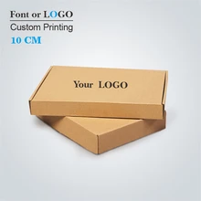 50 шт 10 СМ серия на заказ крафт гофрированная бумага почтовые коробки печатный логотип упаковка одежды брюки рубашка поло коробка