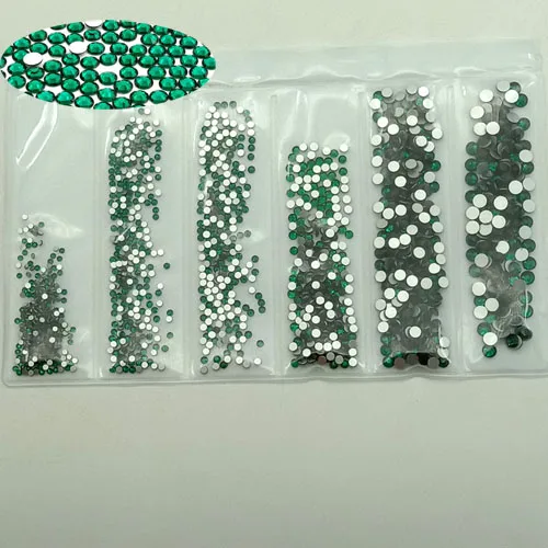 3-10 DK green 1728pc Супер Блестящий 1728 шт. SS3-SS10 головистой формы многоцветный Б ез исправлений стразы для украшения ногтей, с украшением в виде бабочки и украшение в виде танцующих фигурок - Цвет: 3-10 DK green 1728pc