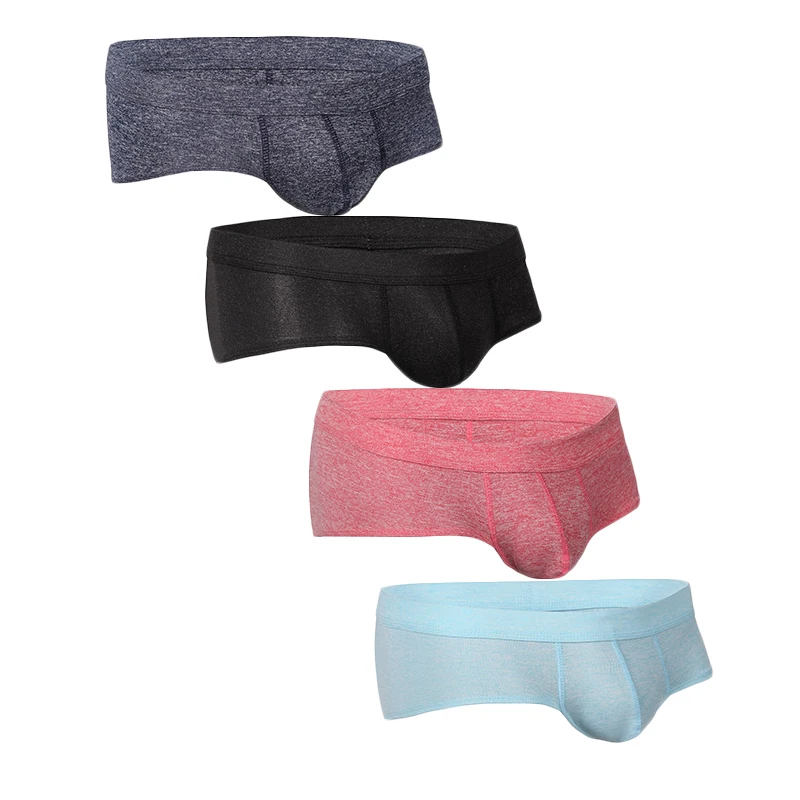 4PCS/Lot Men's Underwear Pouch Boxer Shorts Men's Boxer Shorts Cotton Sexy Male Underwear Cueca Low Waist Underpants Boxers