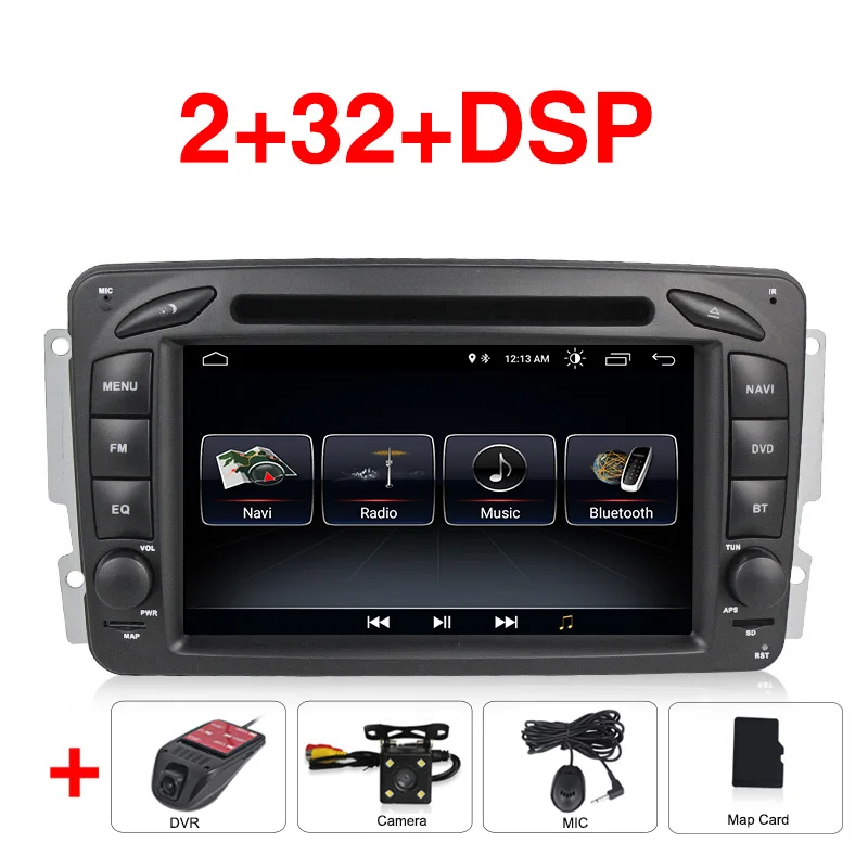 HD Android 9 автомобильный dvd мультимедийный плеер радио для Mercedes Benz W209 W203 W168 ML W163 W463 Viano W639 Vito gps Навигация BT - Цвет: 32G