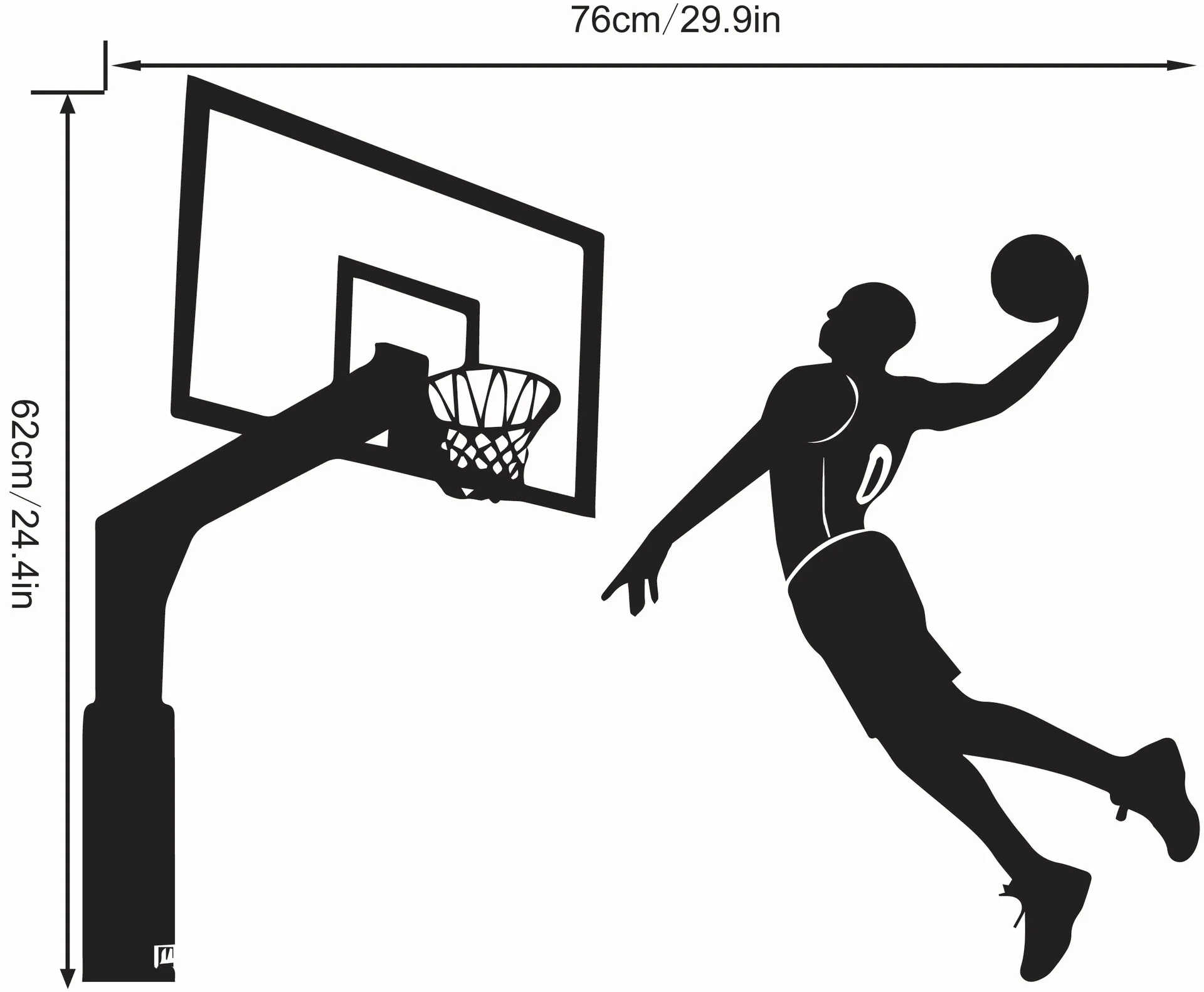 Foreign Trade Carved Dunk Art Wall Stickers Sports Wallpaper Living Room Dormitory Bedroom Decoration Word Stick Mural