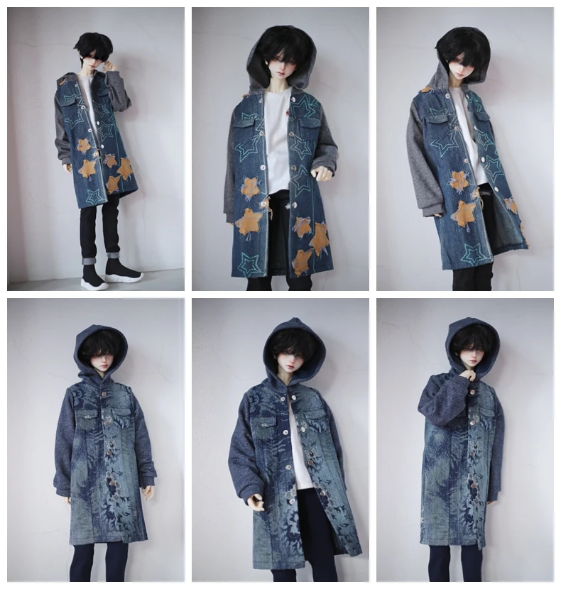 

Long Coat Jeans Outfits Top Clothing For 1/4 1/3 24" 60cm Tall Male BJD SD SD17 Uncle DK DZ AOD DD Doll HEDUOEP