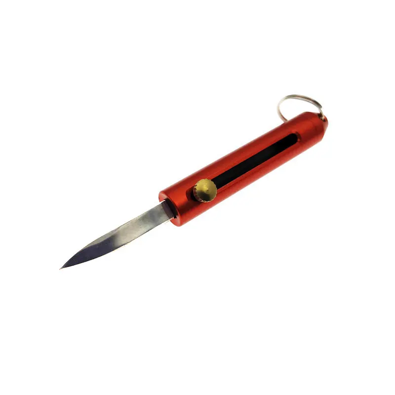Полностью Металлическая алюминиевая ручка раздвижное лезвие Распаковка брелок EDC Мини-нож самообороны портативный карманный нож складной нож - Цвет: Orange