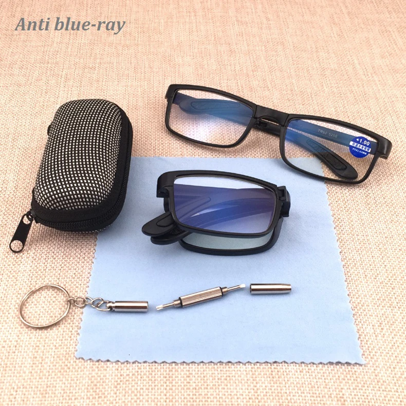 Складные очки для чтения с защитой от синего излучения, мужские и женские складные очки, диоптрийные оптические компьютерные очки, винтажные очки