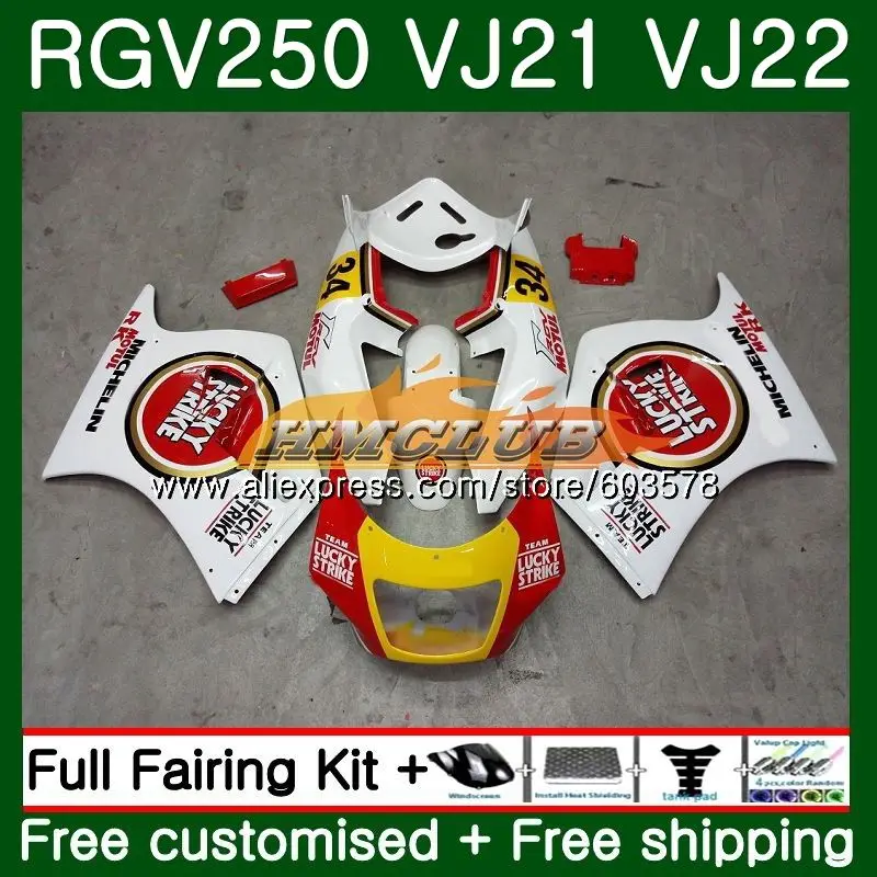 RGV-250 для SUZUKI SAPC VJ21 RGV250 88 89 90 91 92 93 17CL. 0 VJ22 RGV 250 1988 1989 1990 1991 1992 1993 Обтекатели ярко-красного цвета, белый цвет