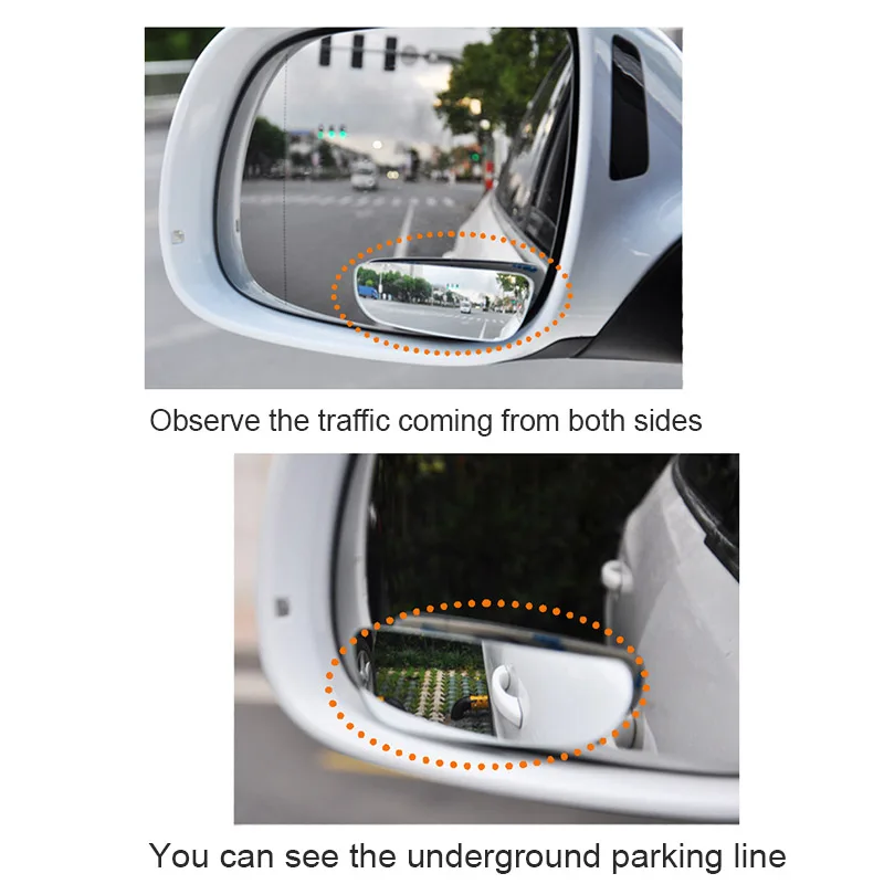 1 Pair=2pcs  Blind Spot Mirror Wide Angle 360 Degree Adjustable Convex Mirror