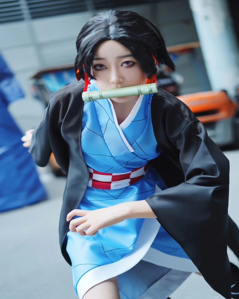 Аниме! Demon Slayer: Kimetsu No Yaiba Kamado Nezuko сексуальный поворот Косплей Костюм Кимоно Униформа костюмы для Хэллоуина для женщин