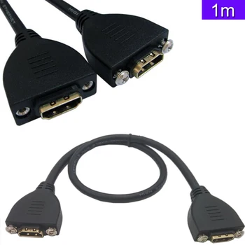 

4k2k 60Hz Gold Plated High Speed HDMI Female to Female Extension Cable With Screw Panel Mount 1m