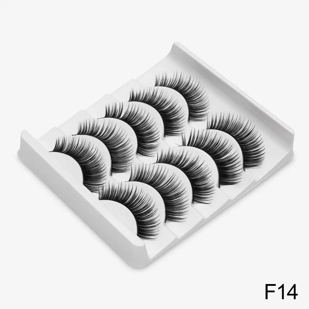 F14 8 пар 3D норковые Накладные ресницы ручной работы натуральные длинные ресницы пушистые ресницы Многоразовые Накладные ресницы инструмент для наращивания - Цвет: F14