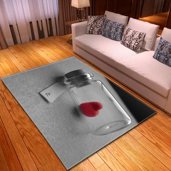 

Modern Simply Rose Living Room Carpet Romantic Valentine's Day Corridor Carpet Soft Anti-slip Bedroom Bedside Balcony Area Rug