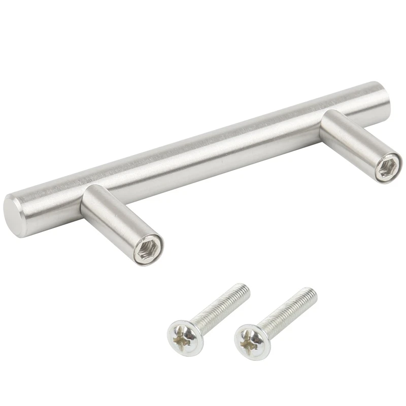 

ABSF Pack With 20 Furniture / Cabinet / Drawer Handles Made Of Stainless Steel, Total Width 100Mm, T-Handle Center 64Mm