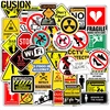 10/30/50pcs Pack Funny Warn Sign Stickers Luggage Motorcycle Skateboard Guitar Car Cool Waterproof PVC Graffiti Sticker Kids Toy ► Photo 1/6