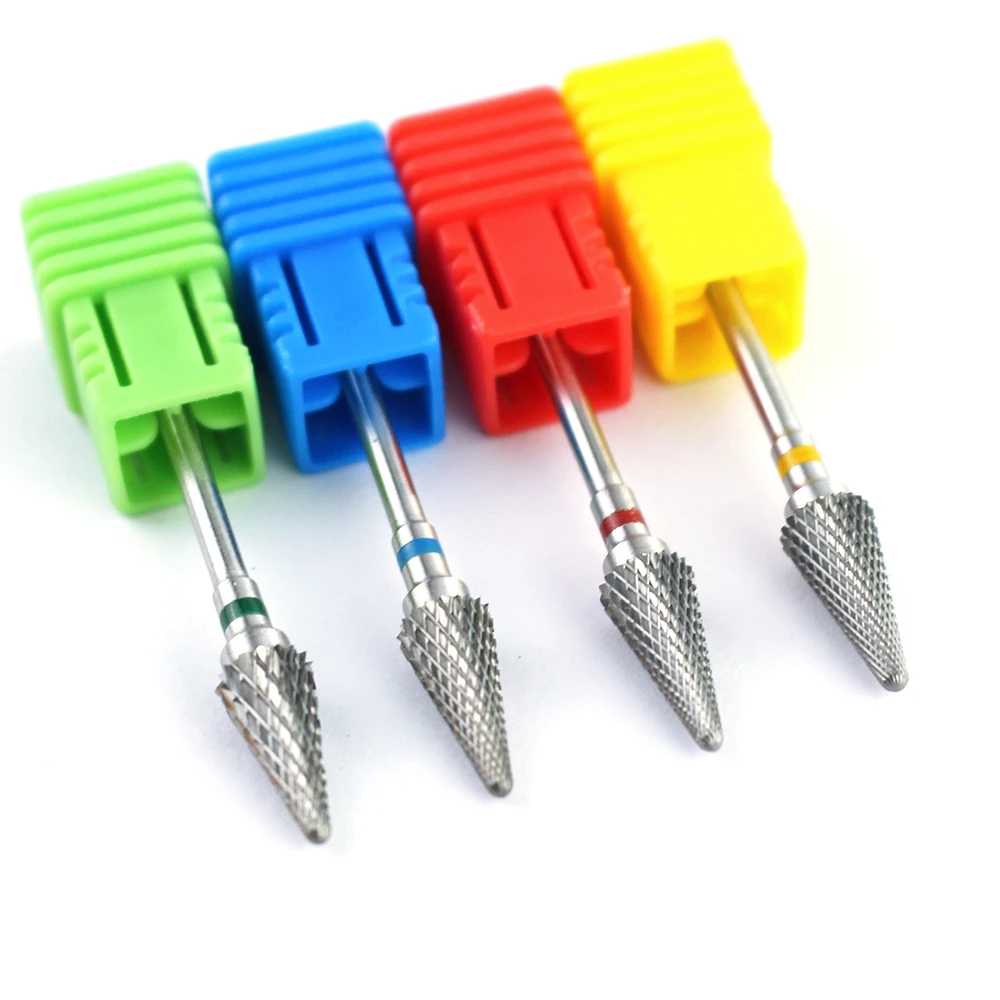 Ceramic Carbide Tungsten Nail Drill Burr Bits Cone Milling Cutter For Manicure Machine Electric Drill Bit Machine Nail Tool 1PCS